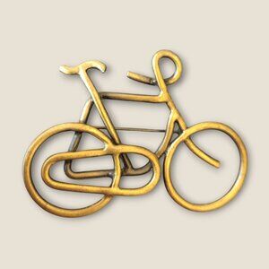 Vintage Mixed Metal Bicycle Brooch